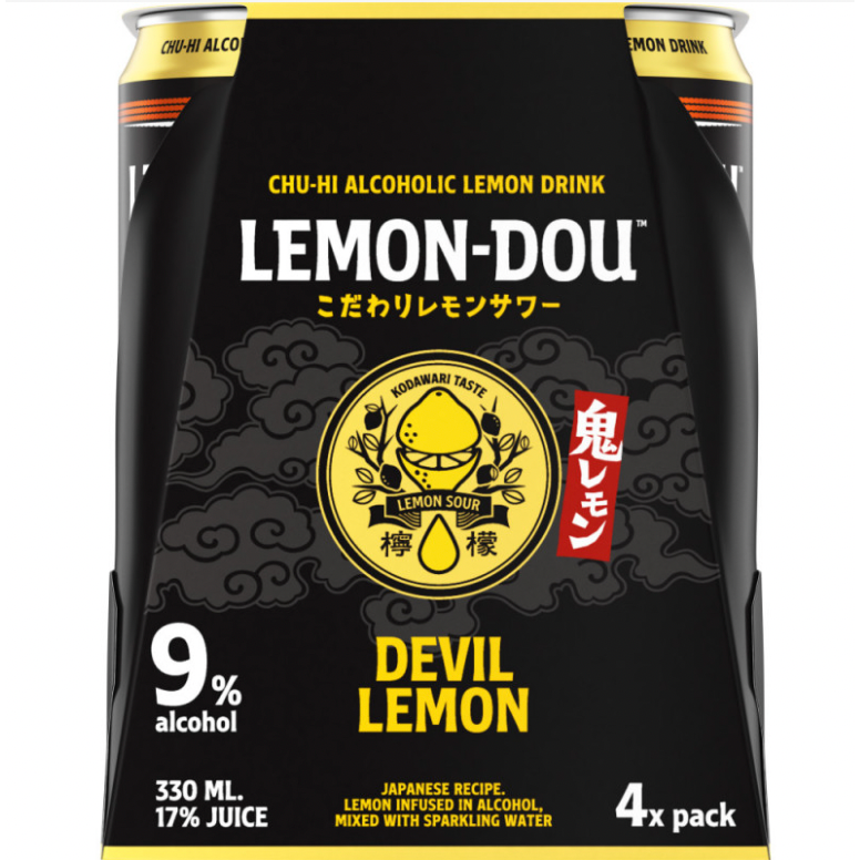 Lemon Dou Devil Lemon (330ml x 4 Pack) Alcoholic Beverage 9 Fresh Mart