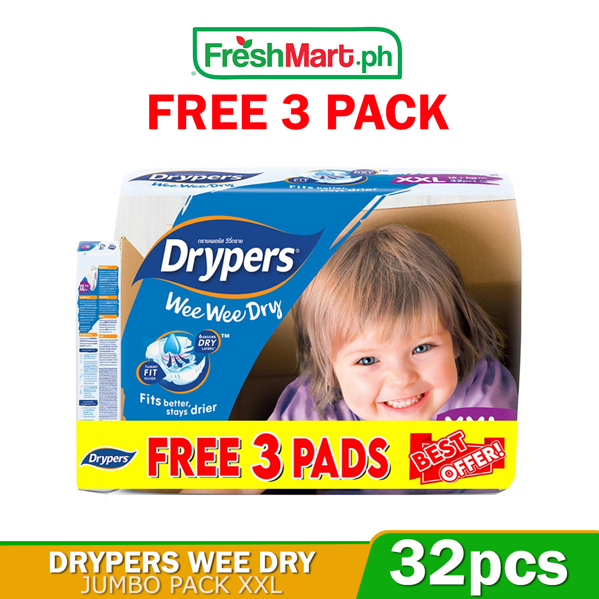 Drypers jumbo sale pack