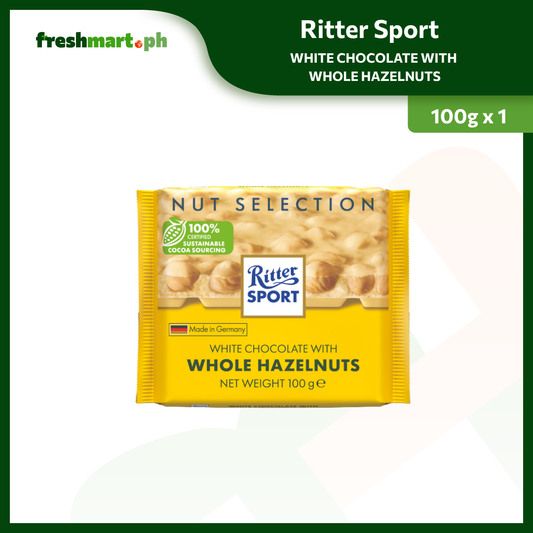 Ritter Sport White Chocolate with Whole Hazelnuts 100g