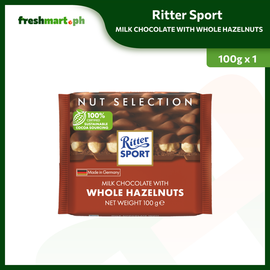 Ritter Sport Milk Chocolate with Whole Hazelnuts 100g