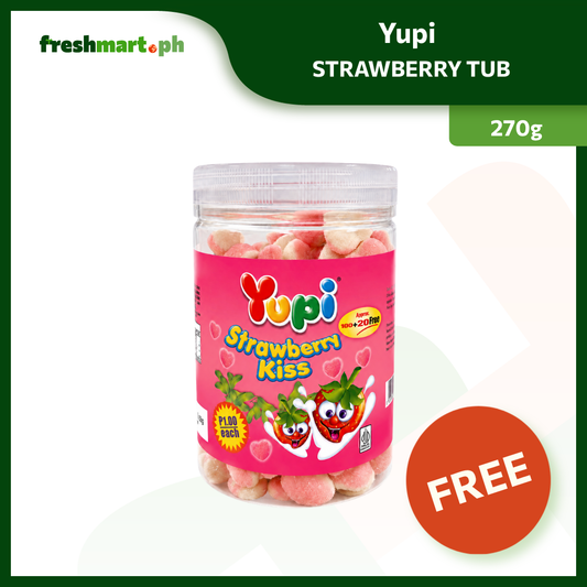 Yupi Strawberry Tub 270g 9.9 Freebie (ADD TO CART, MIN SPEND 1K) - Expiration - October 21, 2026