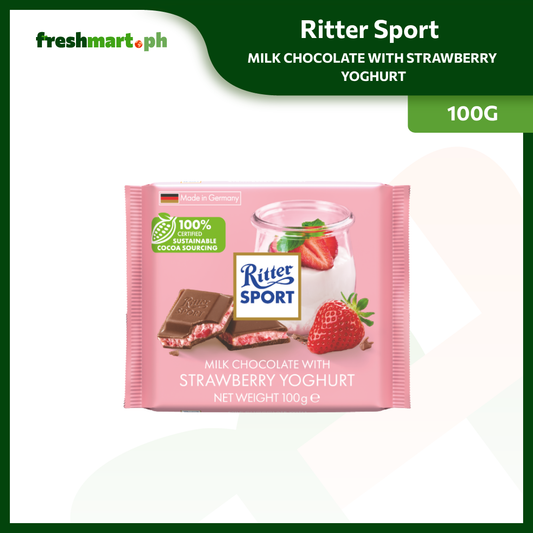 Ritter Sport Milk Chocolate with Strawberry Yoghurt 100g