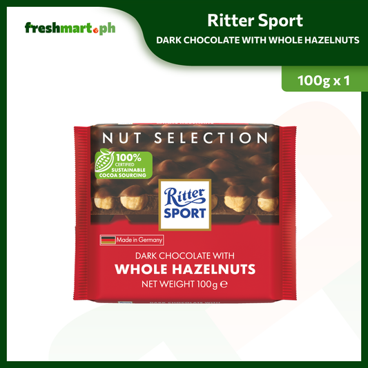 Ritter Sport Dark Chocolate with Whole Hazelnuts 100g