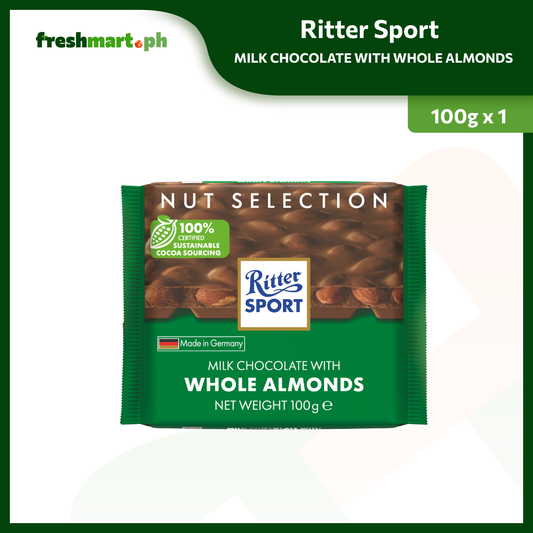 Ritter Sport Milk Chocolate with Whole Almonds 100g