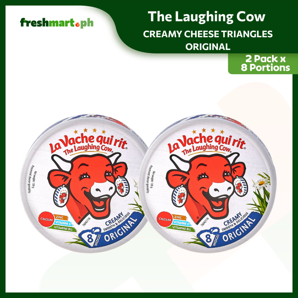 The Laughing Cow - Creamy Cheese Triangles - Pack of 2 x 8 Portions