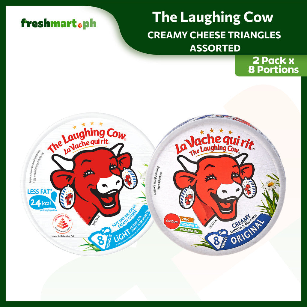 The Laughing Cow - Creamy Cheese Triangles - Pack of 2 x 8 Portions