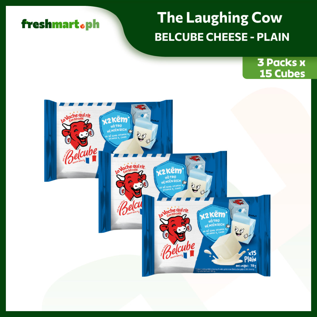The Laughing Cow - BelCube Cheese - Pack of 3 x 15 Cubes (78g)