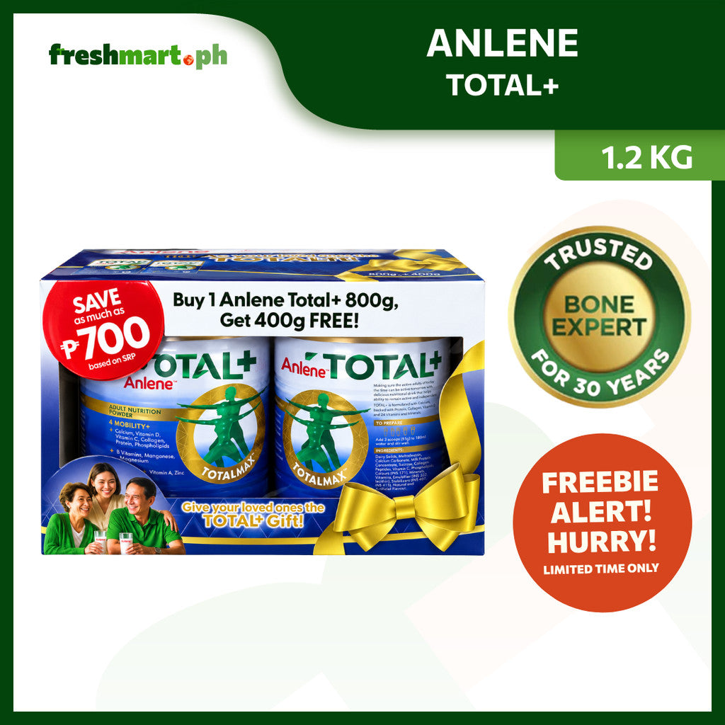 [PROMO] ANLENE Total Plus Milk Powder 800g + 400g Bundle (1.2KG) – Adult Milk Powder for Bone Health