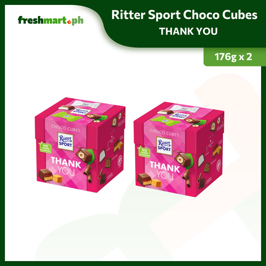 Ritter Sport Choco Cube Chocolate Thank You 176g - Pack of 2