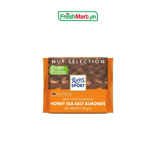 Ritter Sport Milk Chocolate Honey Sea-Salt Almonds 100g.