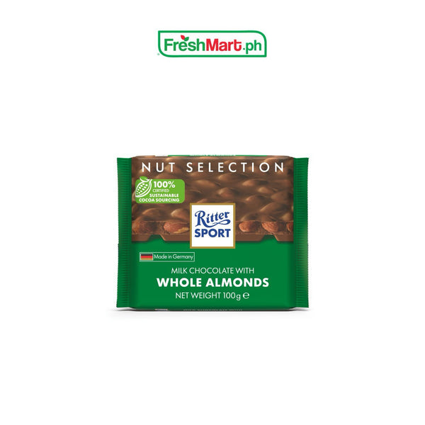 Ritter Sport Milk Chocolate with Whole Almonds 100g