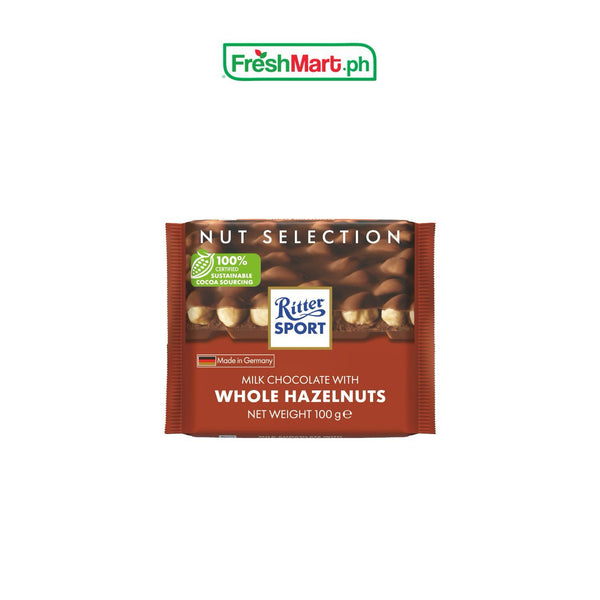 Ritter Sport Milk Chocolate with Whole Hazelnuts 100g