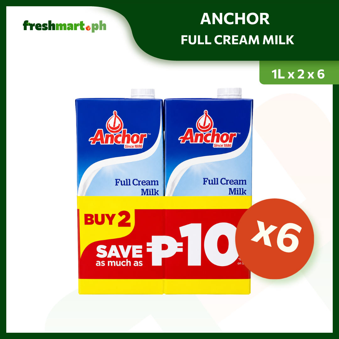 [40% OFF] Anchor Full Cream Milk 1L - Set of 12s - Expiration September 26, 2026
