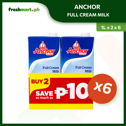 [40% OFF] Anchor Full Cream Milk 1L - Set of 12s - Expiration September 26, 2026