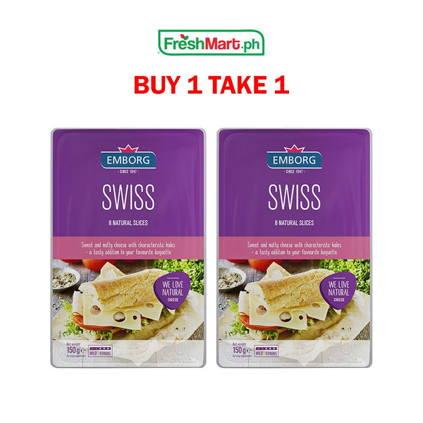 BUY 1 TAKE 1 Emborg Natural Cheese Slices - Swiss 150g