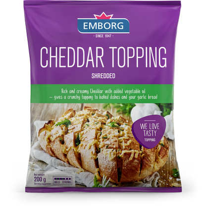 Emborg Cheddar Topping Shredded 200g