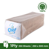 Chef Folded Table Napkin (Brown) Natural Value 350 sheets / 1ply
