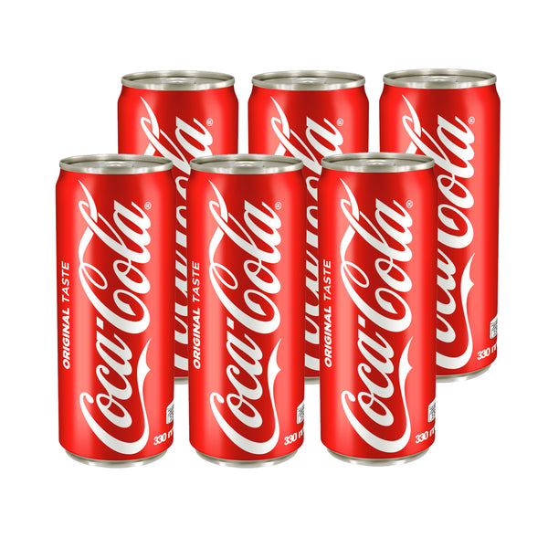 Coke Regular 330ml Can (Pack of 6)