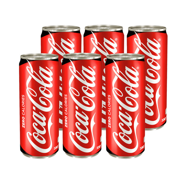 Coke Zero 330ml Can (Pack of 6)