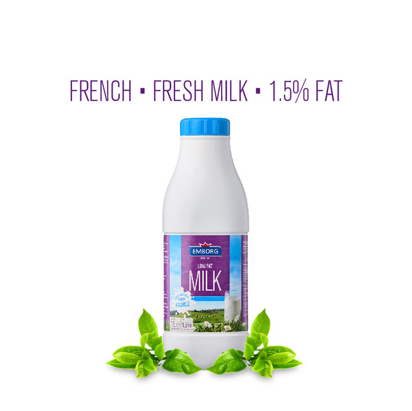 Emborg UHT Low Fat Milk Bottle 1L