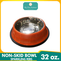 Non-skid Bowl with Sparkling Ribs 32oz