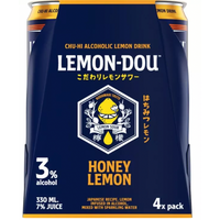 Lemon Dou Honey Lemon (330ml x 4 Pack) Alcoholic Beverage 3%