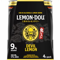 Lemon Dou Devil Lemon (330ml x 4 Pack) Alcoholic Beverage 9%