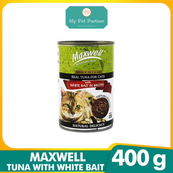 Maxwell Canned Cat Food Tuna with White Bait in Broth 400g