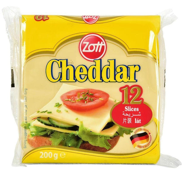 Zott Cheddar Processed Cheese Slices 200g