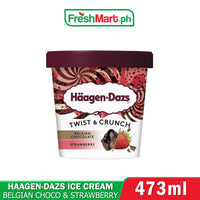 Haagen Dazs Pint Twist & Crunch - Belgian choco & strawberry ice cream 473ml