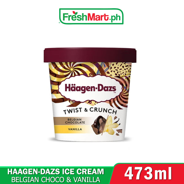 Haagen Dazs Pint Twist & Crunch - Belgian choco & vanilla ice cream 473ml